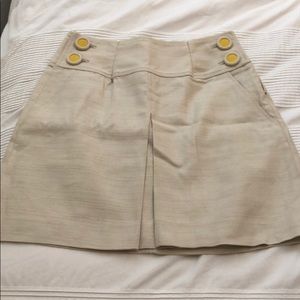 J Crew kaki skirt with yellow button details